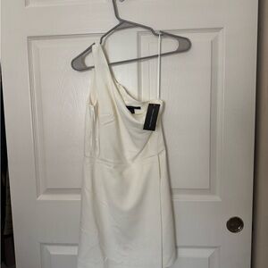 French Connection Ivory One-Shoulder Dress